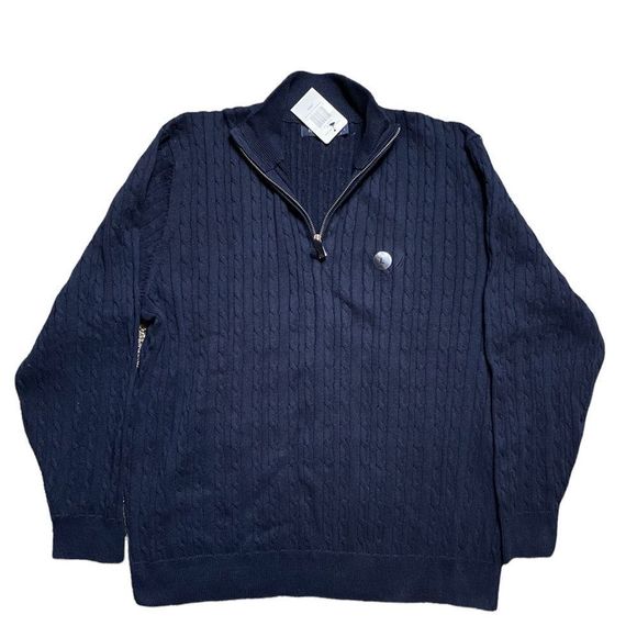 Nautica men cable knit sweater 1/4 zipper size L - Picture 1 of 3
